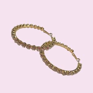 Fashion Bling Hoop Gold Earrings NWT ❤️